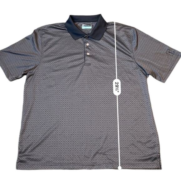 PGA TOUR Men's Diamond Mosaic-Print Polo‎ Shirt Grey Black Size XXL - Picture 6 of 11